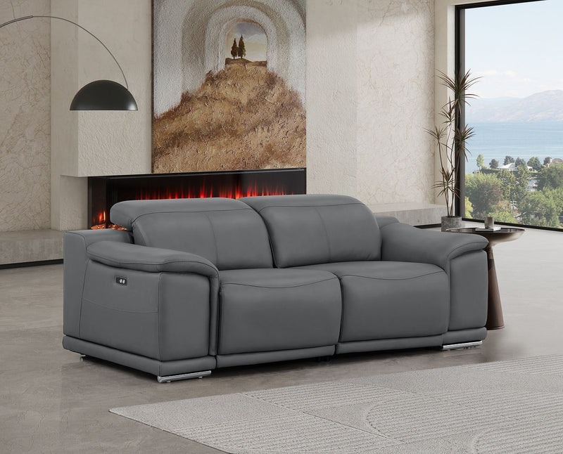 2679 - Genuine Leather Loveseat With Dual Power Recliners - R&R Furniture Gallery (Fountain Valley, CA)