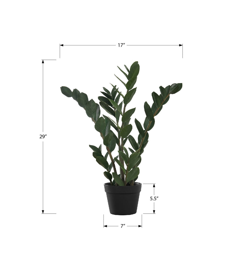 29" Tall, Artificial Plant, Zz Tree, Indoor, Faux, Fake, Floor, Greenery, Potted, Real Touch, Decorative - Green / Black - R&R Furniture Gallery (Fountain Valley, CA)