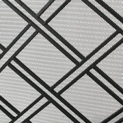 Noble House fireplace screen with elegant design, protective barrier featuring intricate metal scrollwork for safeguarding around a fire.