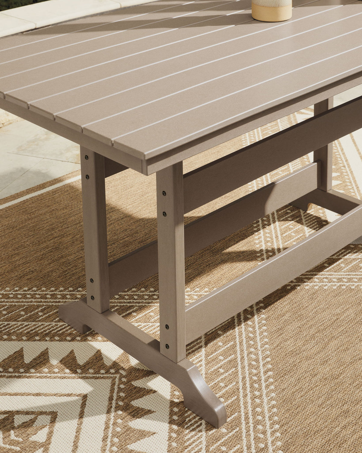 Seacliff Beach - Rectangular Counter Height Dining Table With Umbrella Option - Medium Brown - R&R Furniture Gallery (Fountain Valley, CA)