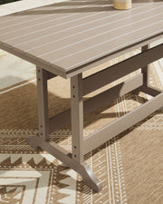Seacliff Beach - Rectangular Counter Height Dining Table With Umbrella Option - Medium Brown - R&R Furniture Gallery (Fountain Valley, CA)
