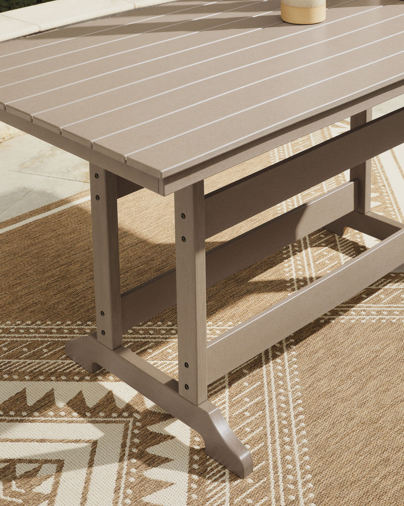 Seacliff Beach - Rectangular Counter Height Dining Table With Umbrella Option - Medium Brown - R&R Furniture Gallery (Fountain Valley, CA)