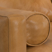 Simpli-Home Morrison upholstered stationary sofa with plush cushions and fabric upholstery in a modern living room setting.