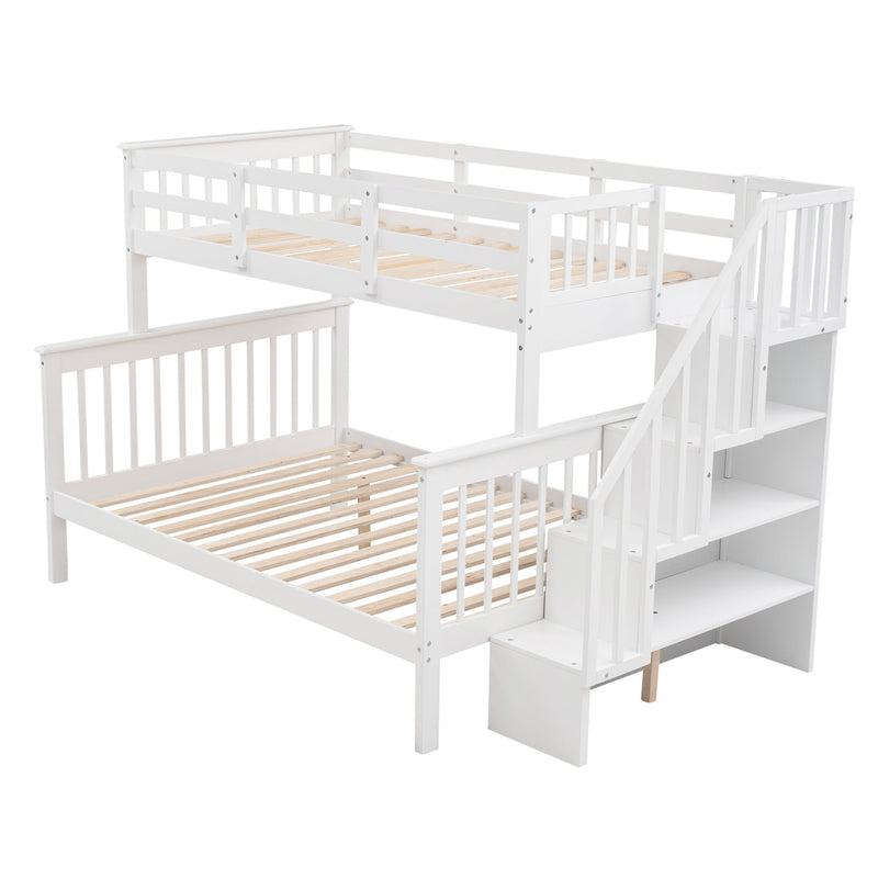 Stairway Bunk Bed With Storage And Guard Rail For Bedroom - R&R Furniture Gallery (Fountain Valley, CA)