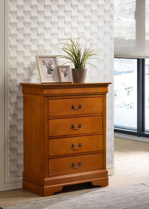 Louis Phillipe traditional style storage chest by Glory Furniture, elegant accent chest with wooden finish and classic design.
