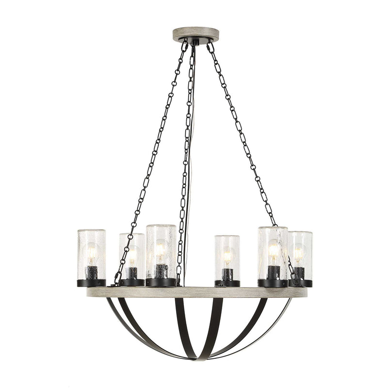 Edgecomb - 6 Light Indoor-Outdoor Chandelier - Black / Gray