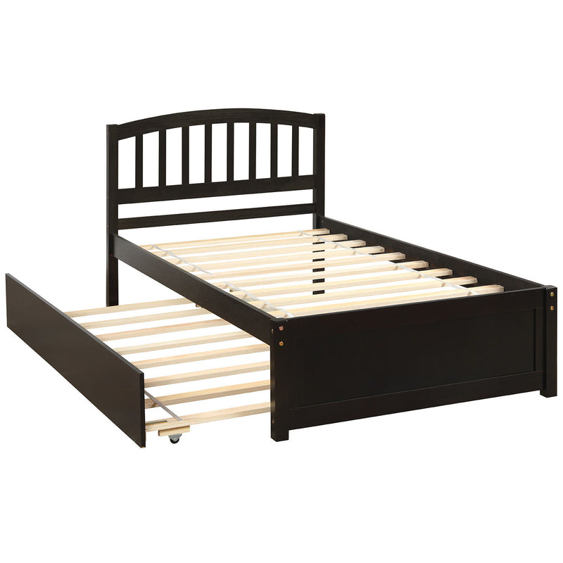 Platform Bed Wood Bed Frame With Trundle - R&R Furniture Gallery (Fountain Valley, CA)