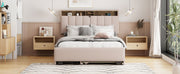 Upholstered Platform Bed With Storage Headboard, Trundle & 2 Drawers And A Set Of Sockets & USB Ports - R&R Furniture Gallery (Fountain Valley, CA)