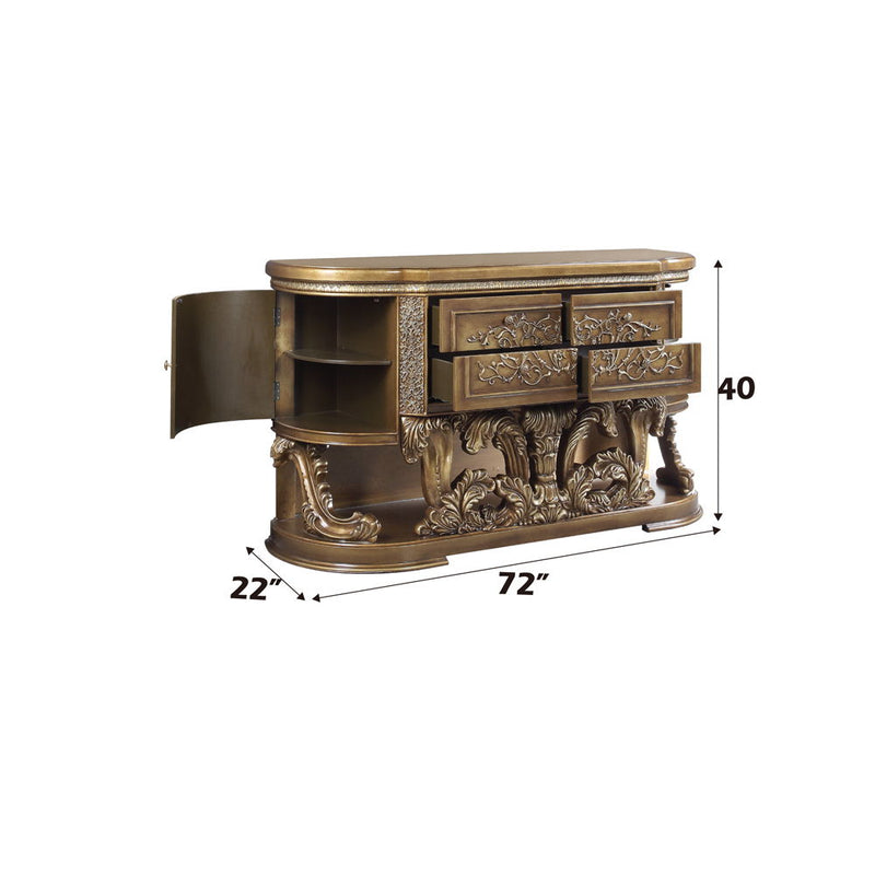 Constantine - Server - Brown & Gold - R&R Furniture Gallery (Fountain Valley, CA)