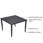 Outdoor patio dining table by Life Outside with tapered legs and umbrella hole, perfect for outdoor dining and entertaining.