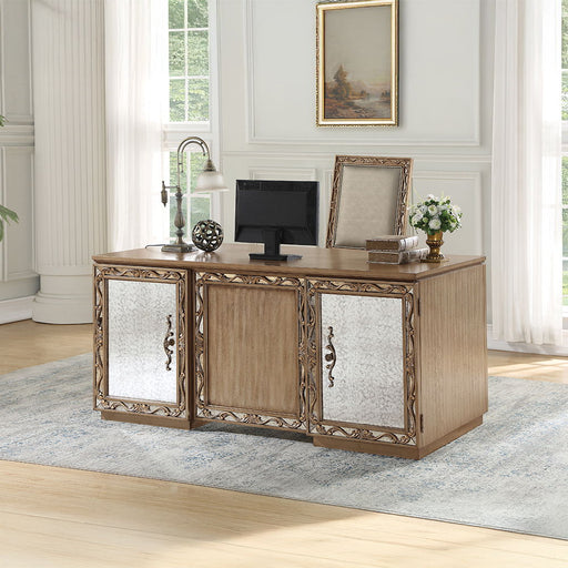 Orianne - Executive Writing Desk - Antique Gold - R&R Furniture Gallery (Fountain Valley, CA)
