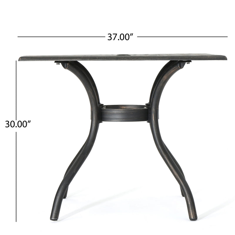 Enchantia - Outdoor Square Dining Table With Weave Tabletop And Flared Legs - Copper - R&R Furniture Gallery (Fountain Valley, CA)