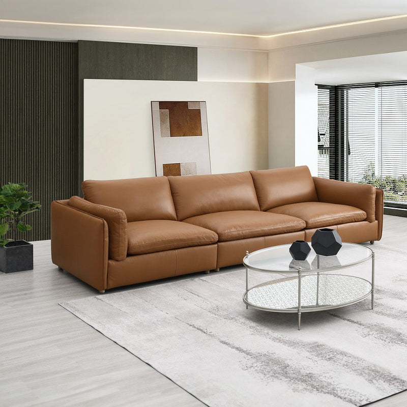Brighton - Modular Armless Chair - Brown Top Grain Leather - R&R Furniture Gallery (Fountain Valley, CA)