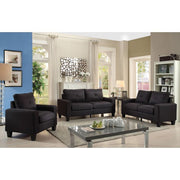 Glory Furniture Newbury stationary loveseat with track arms, plush cushions, and cozy fabric for comfortable living spaces.