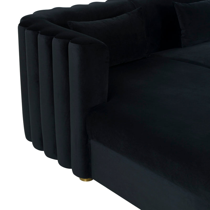 Callie - Velvet Sectional - LAF - R&R Furniture Gallery (Fountain Valley, CA)