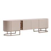 Lisbon - Media Cabinet - Silky Cream / Bronze - R&R Furniture Gallery (Fountain Valley, CA)