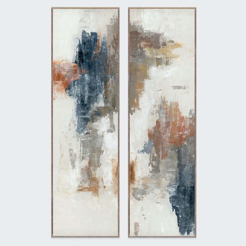 Brand New - 20" x 70" Painting Art by Buddy Whitlock Right - Dark Gray / Blue - R&R Furniture Gallery (Fountain Valley, CA)