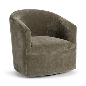 Classic Home Valencia swivel accent chair with a rounded back and plush upholstery, perfect for stylish living room seating.