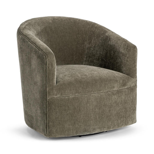 Classic Home Valencia swivel accent chair with a rounded back and plush upholstery, perfect for stylish living room seating.