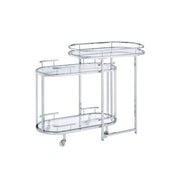 Piffo - Serving Cart Set - Clear Glass & Chrome - R&R Furniture Gallery (Fountain Valley, CA)