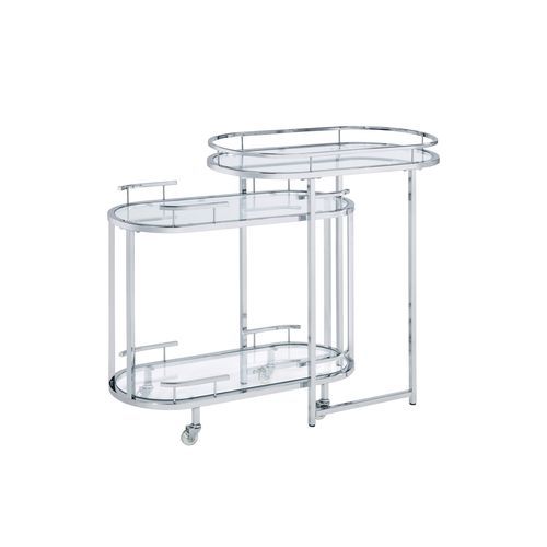 Piffo - Serving Cart Set - Clear Glass & Chrome - R&R Furniture Gallery (Fountain Valley, CA)