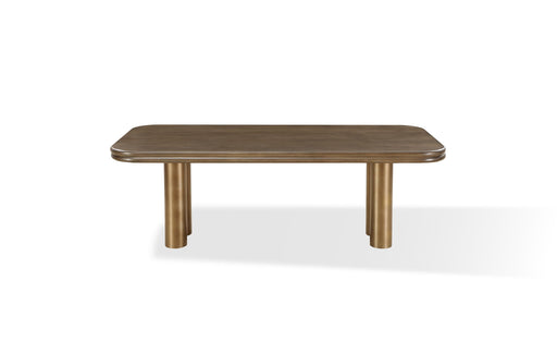 Mataranka Rectangular Dining Table in Bistre and Brushed Golden Stainless Steel - R&R Furniture Gallery (Fountain Valley, CA)