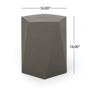 Noble House side table with a geometric design, featuring a sleek modern style and a sturdy wooden surface.