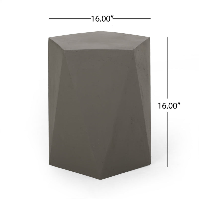 Noble House side table with a geometric design, featuring a sleek modern style and a sturdy wooden surface.