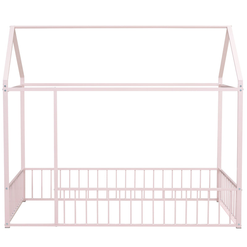 Metal Bed House Bed Frame With Fence - R&R Furniture Gallery (Fountain Valley, CA)