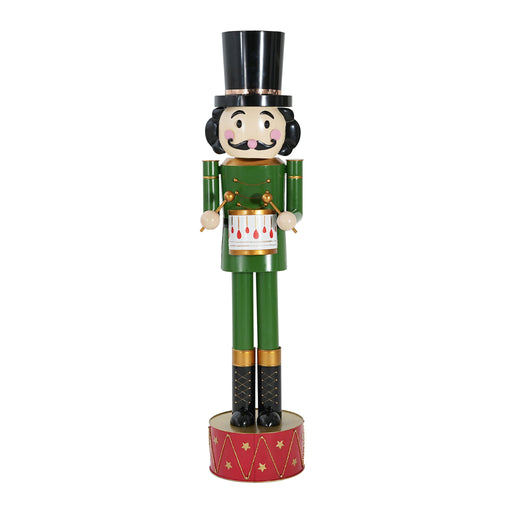 Noble House Christmas nutcracker holiday decor in green and red, standing with festive details and a traditional design.