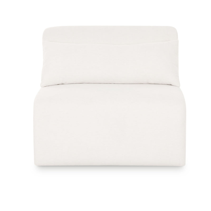 Tarra - Chenille Modular Armless Chair - Cream