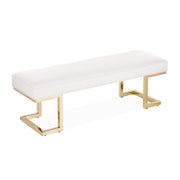 Belmont Place - Bed Bench - White / Gold - R&R Furniture Gallery (Fountain Valley, CA)
