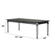 Varian II - Dining Table - Mirrored & Black - R&R Furniture Gallery (Fountain Valley, CA)