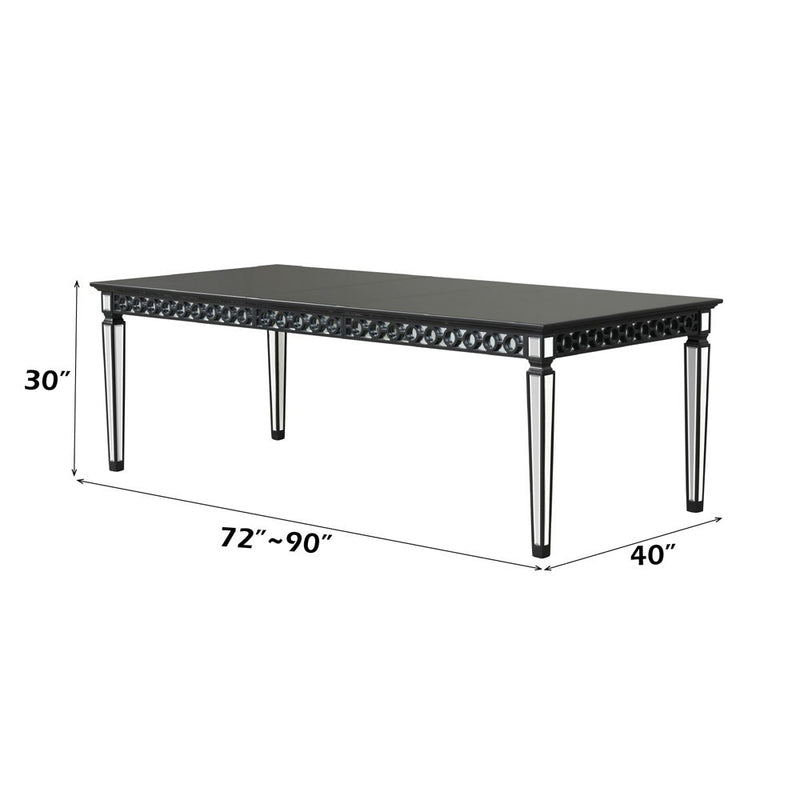 Varian II - Dining Table - Mirrored & Black - R&R Furniture Gallery (Fountain Valley, CA)
