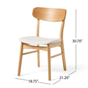 Pair of Noble House dining chairs with cushioned seats, showcasing modern wooden frames and comfortable upholstered seating.