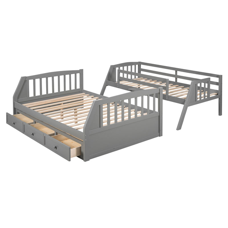 Bunk Bed With Drawers, Ladder And Storage Staircase - R&R Furniture Gallery (Fountain Valley, CA)