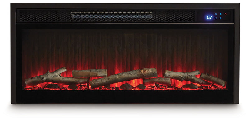 Entertainment Accessories - Fireplace Insert With Faux Birch Log Set - Black - R&R Furniture Gallery (Fountain Valley, CA)