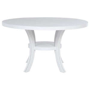 Tyler - Round Dining Table With Shelf Round Table - White