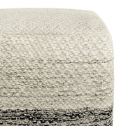 Macie - Square Woven Outdoor / Indoor Pouf - Gray / White - R&R Furniture Gallery (Fountain Valley, CA)
