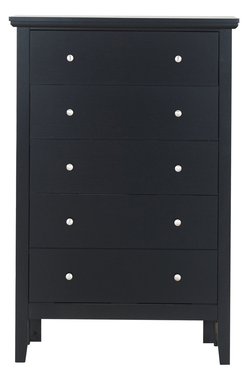 Glory Furniture Primo accent chest with a sleek wooden finish and modern design, featuring a smooth surface and storage drawers.