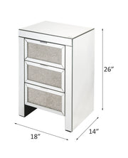Noralie - Accent Table, 3 Storage Drawers - Mirrored & Faux Diamonds - R&R Furniture Gallery (Fountain Valley, CA)