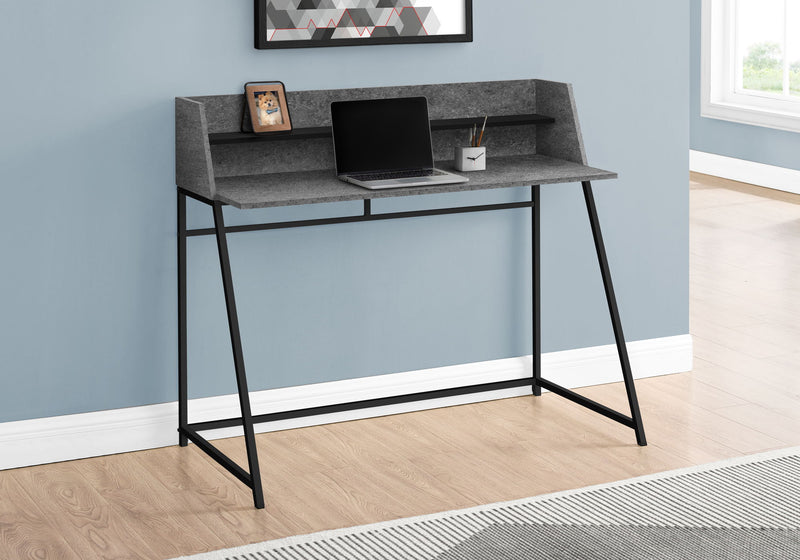Computer Desk For Home Office, Laptop, Storage Shelves, Marble Look Contemporary & Modern - R&R Furniture Gallery (Fountain Valley, CA)