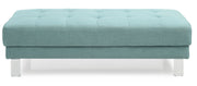 Upholstered contemporary ottoman from Glory Furniture, stylish living room accessory with cushioned fabric seating.