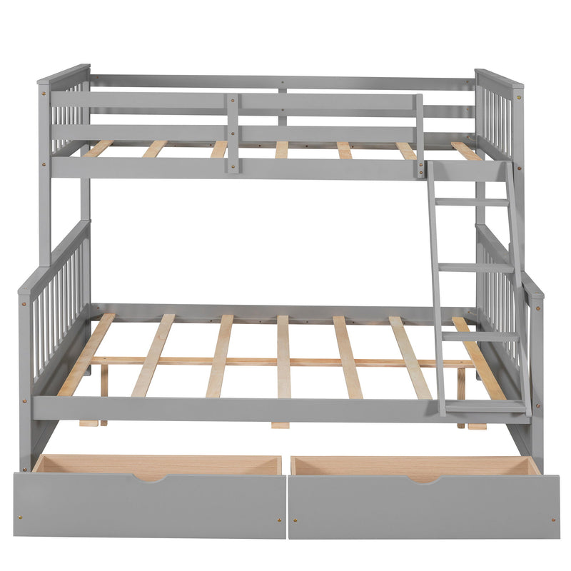 DreamHaus bunk bed with ladders and two storage drawers, featuring a sturdy frame and space-saving design for kids' bedrooms.