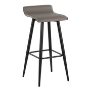 Set of two Lumi Source Ale contemporary fixed height bar stools with sleek modern design and wooden legs.