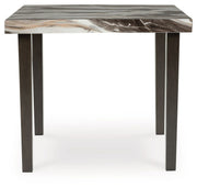 Square Jeshina counter table by Signature Design by Ashley in dark brown and beige with a modern dining room style.
