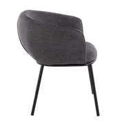 Lumi Source Ashland contemporary side chair with black and charcoal fabric upholstery and sleek modern design.