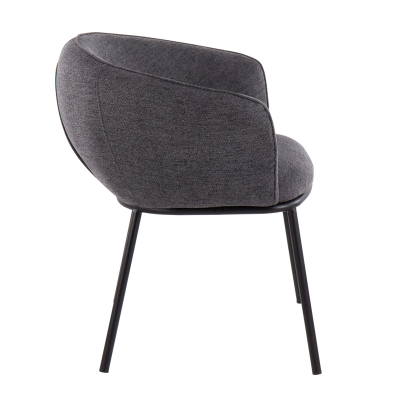 Lumi Source Ashland contemporary side chair with black and charcoal fabric upholstery and sleek modern design.