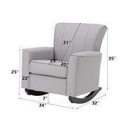 Denzell - Rocking Chair - Light Gray Linen - R&R Furniture Gallery (Fountain Valley, CA)