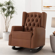 Moss - Upholstered Rocking Recliner With Diamond Tufting And Wingback - Light Brown - R&R Furniture Gallery (Fountain Valley, CA)